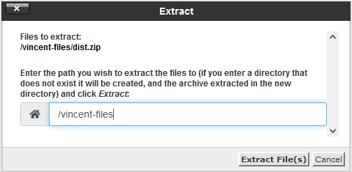 CPanel - dist.zip extraction